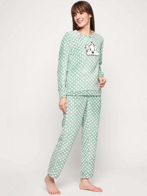 mSECRET Green Round Neck Nightsuit