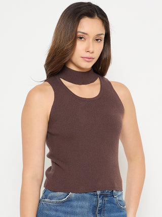Madame Mock Neck Tank Crop Top