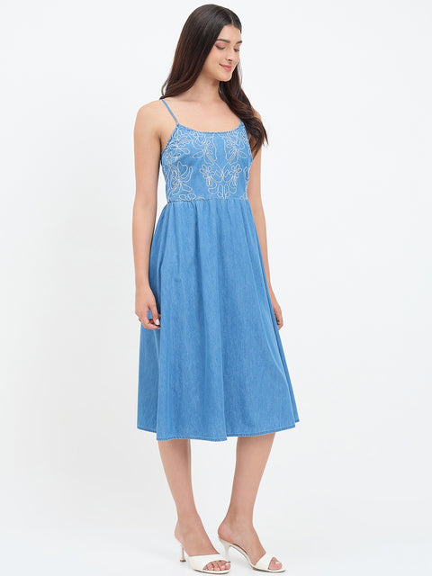 Madame Denim Smocked Cami Dress