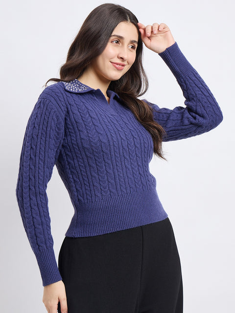Madame Blue Polo Sweater