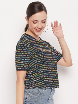 Madame Regular Fit Round Neck Printed T-shirt