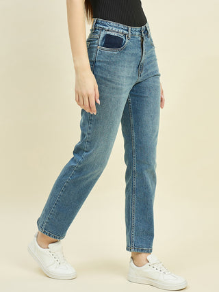 Madame Blue Straight Fit Jeans