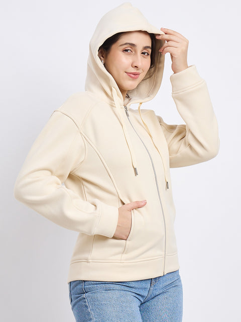 Madame Solid Cream Sweatshirt