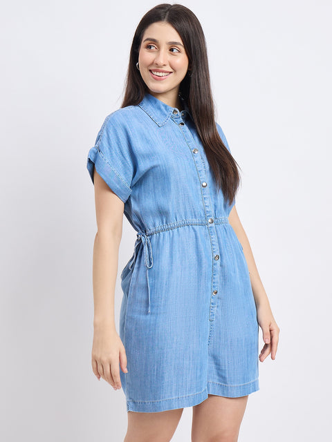 Madame Solid Light Blue Jump Suits