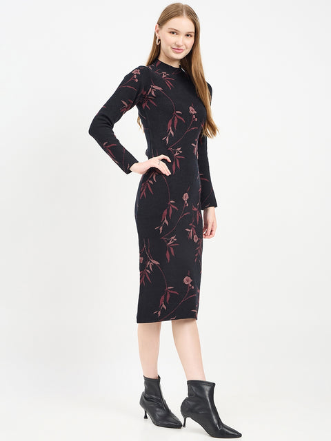 Madame Designer Black Knit Dress