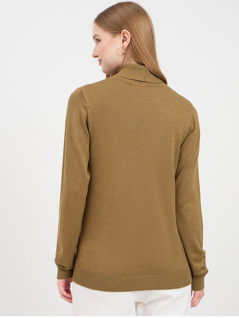 Madame High Neck Olive Sweater
