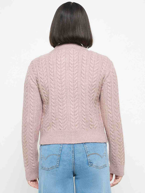 Madame Cable Knit Mauve Sweater