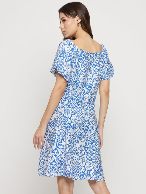 Madame Blue Rayon Blend Dress