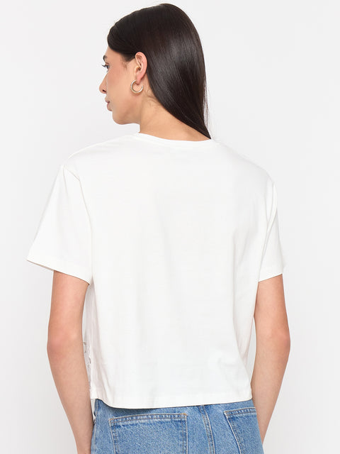 Madame White Puff-Sleeve Cotton Top