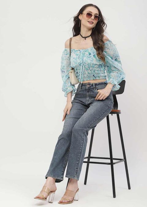 Madame Washed Blue Straight Fit Jeans