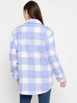 Madame Checkered Blue Shacket