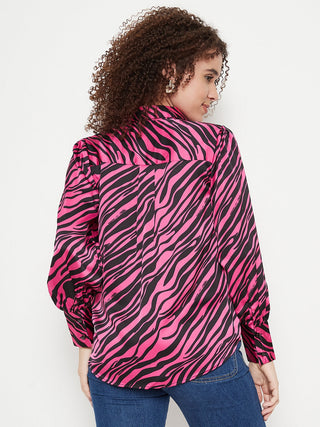 Madame Animal Print Pink Shirt