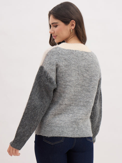 Madame Multicolor Printed Sweater
