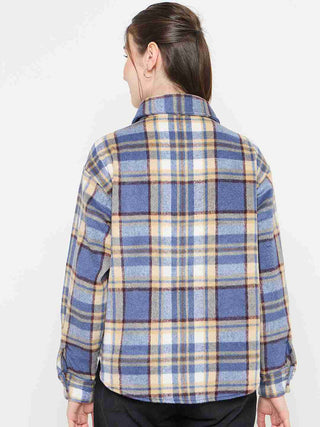 Madame Quilted Blue Puffer Jacket with Hood