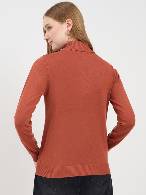 Madame High Neck Rust Sweater