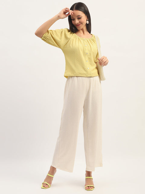 Madame Textured Solid Lime Top
