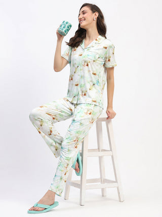 mSECRET Short Sleeve Tie-Dye Mint Pajama Set