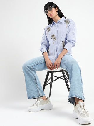Madame Stone Wash Light Blue Flared Jeans