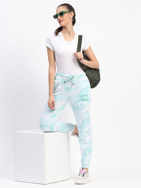 mSECRET Mint Camouflage Cotton Jogger Pants with Drawstring Waist