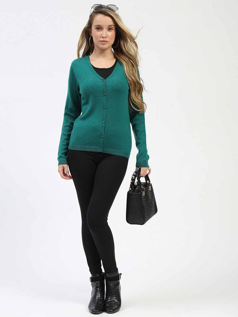 Madame Emerald Green Button-Up Cardigan