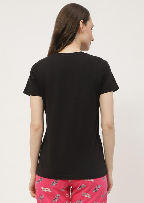 mSECRET Graphic Print Black & White Combo T-shirt