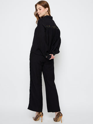 Madame Rayon Lace Black Co-ord Set