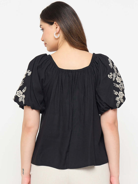 Madame Rayon Blend Black Top