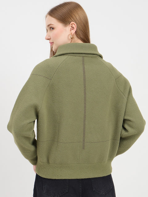 Madame Olive Green Polo Sweater