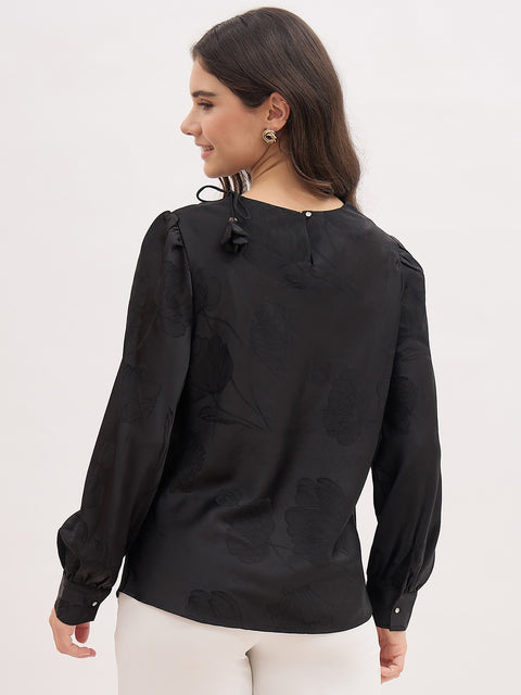 Madame Self Designed Satin Cowl Neck Top
