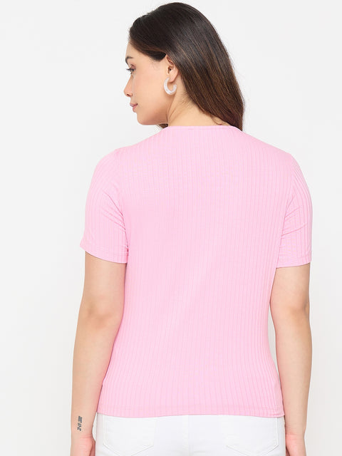 Madame Pink Rayon Blend T-shirt