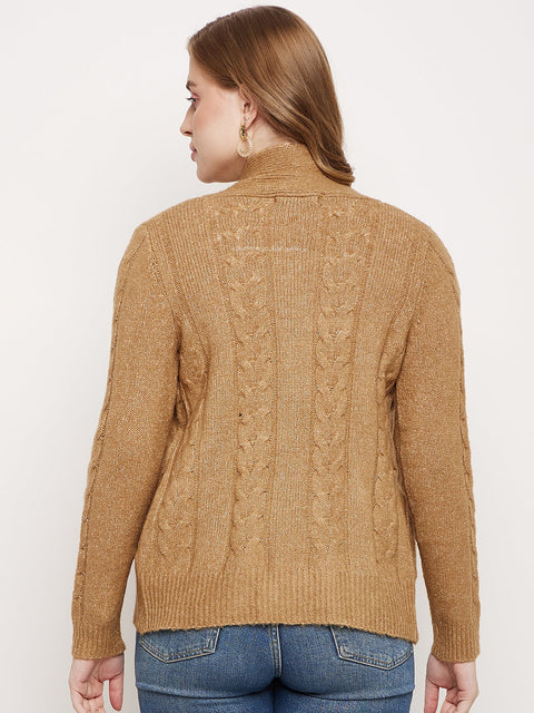 Madame Khaki Cable Knit Shrug