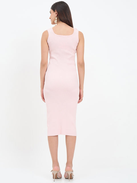 Madame Powder Pink Cotton Knit Dress