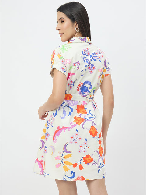 Madame Off-White Pure Cotton Dress