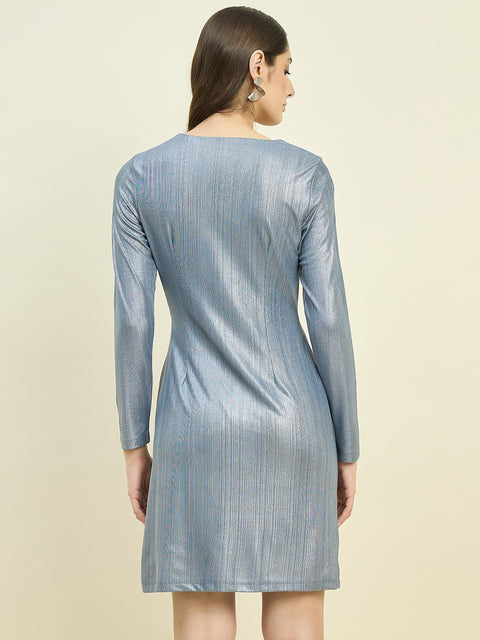 Madame Cinched Waist Grey Bodycon Dress