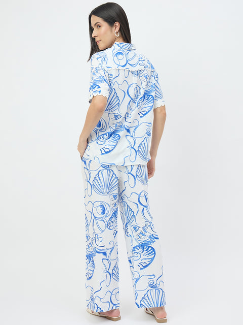 Madame White Printed Co-ord Set
