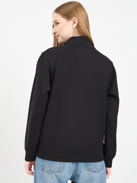 Madame Solid Black Sweat-Shirt