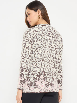 Madame Animal Print Brown Cardigan