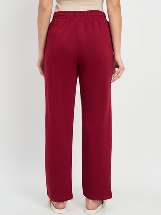 mSECRET Maroon Cotton Blend Track Bottoms