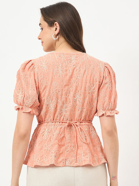 Madame Coral Rayon-Blend Half-Sleeve Top