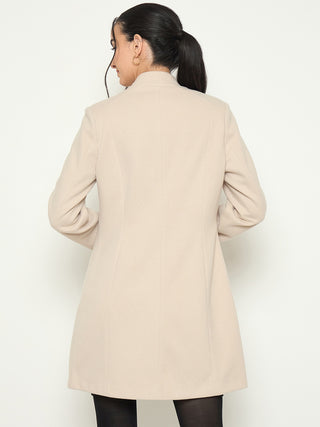 Madame stand Collar Off White Long Coat