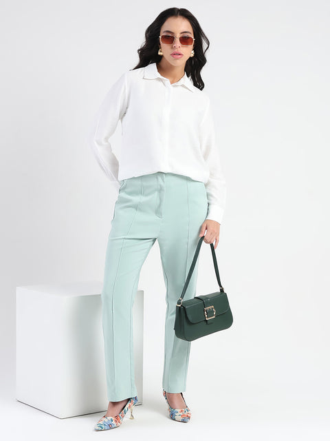 Madame White Rayon Blend Shirt