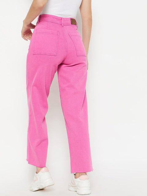 Madame Pink Solid Denim