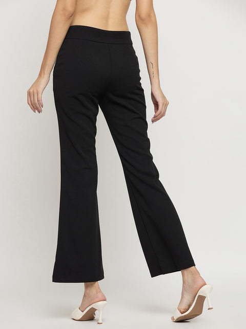 Madame Black Flared Ankle Trousers