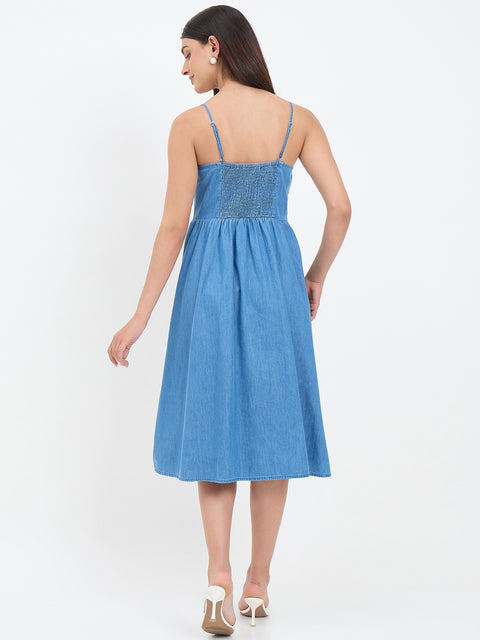 Madame Denim Smocked Cami Dress