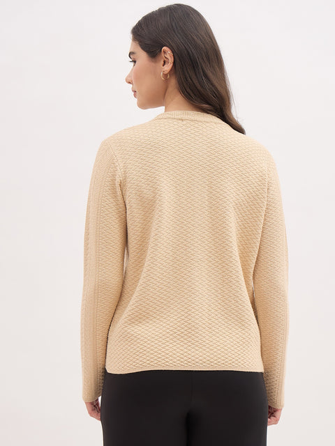 Madame Beige Viscose Blend Cardigan