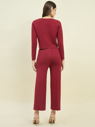 Madame Maroon Knit Co-ord Set