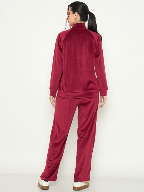 mSECRET Maroon Mock Neck Night Suit