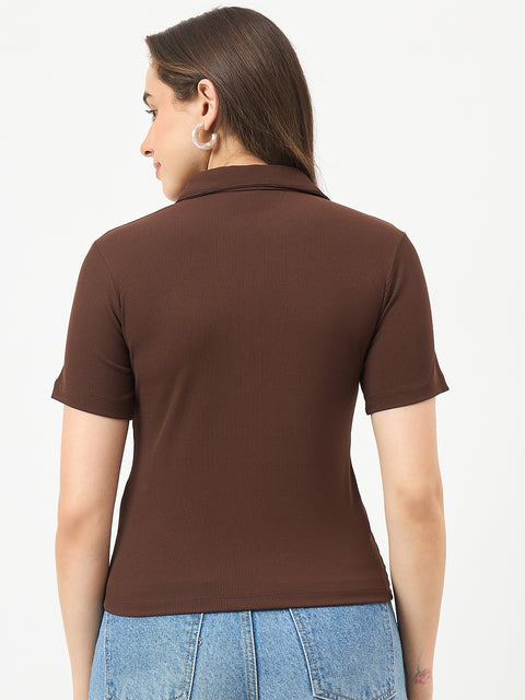 Madame Coffee Half-Sleeve Slim-Fit T-Shirt