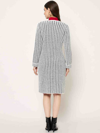 Madame Off White Dress and Cardigan Knitted Co-ord Set