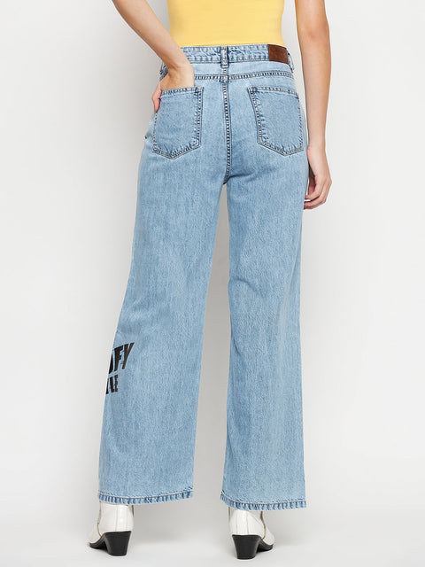 Madame Disney Print Lightblue Denim